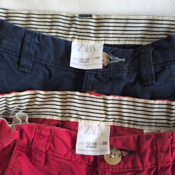 zara 2-pack classic cotton chinos shorts bundle 12-18 months baby boy - Picture 2 of 10